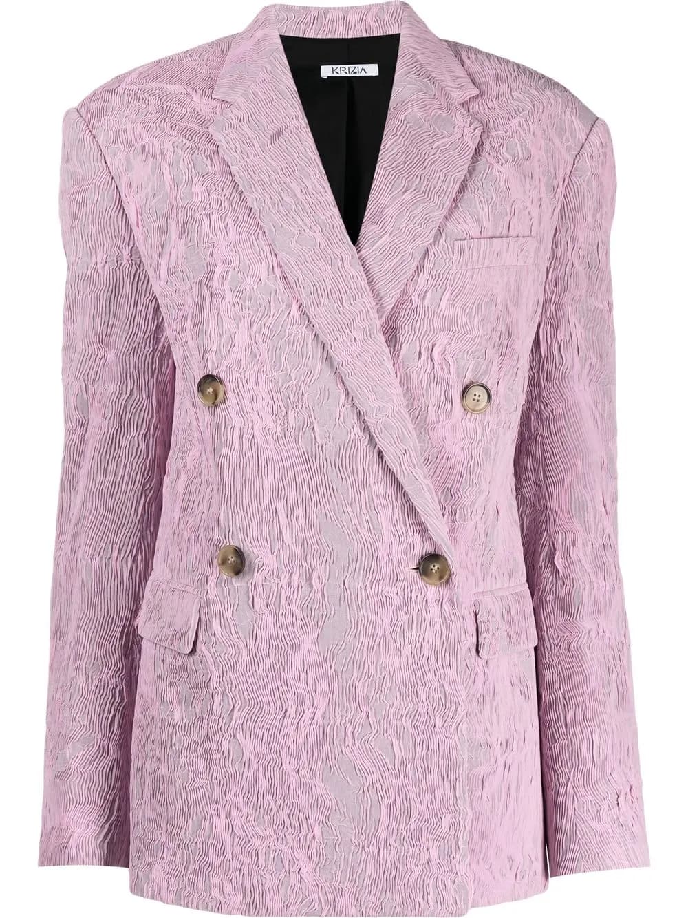 Krizia crinkled double-breasted fastening blazer