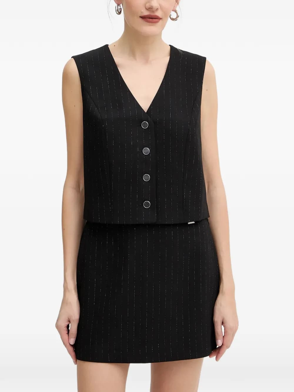 GUESS USA button pinstripe top