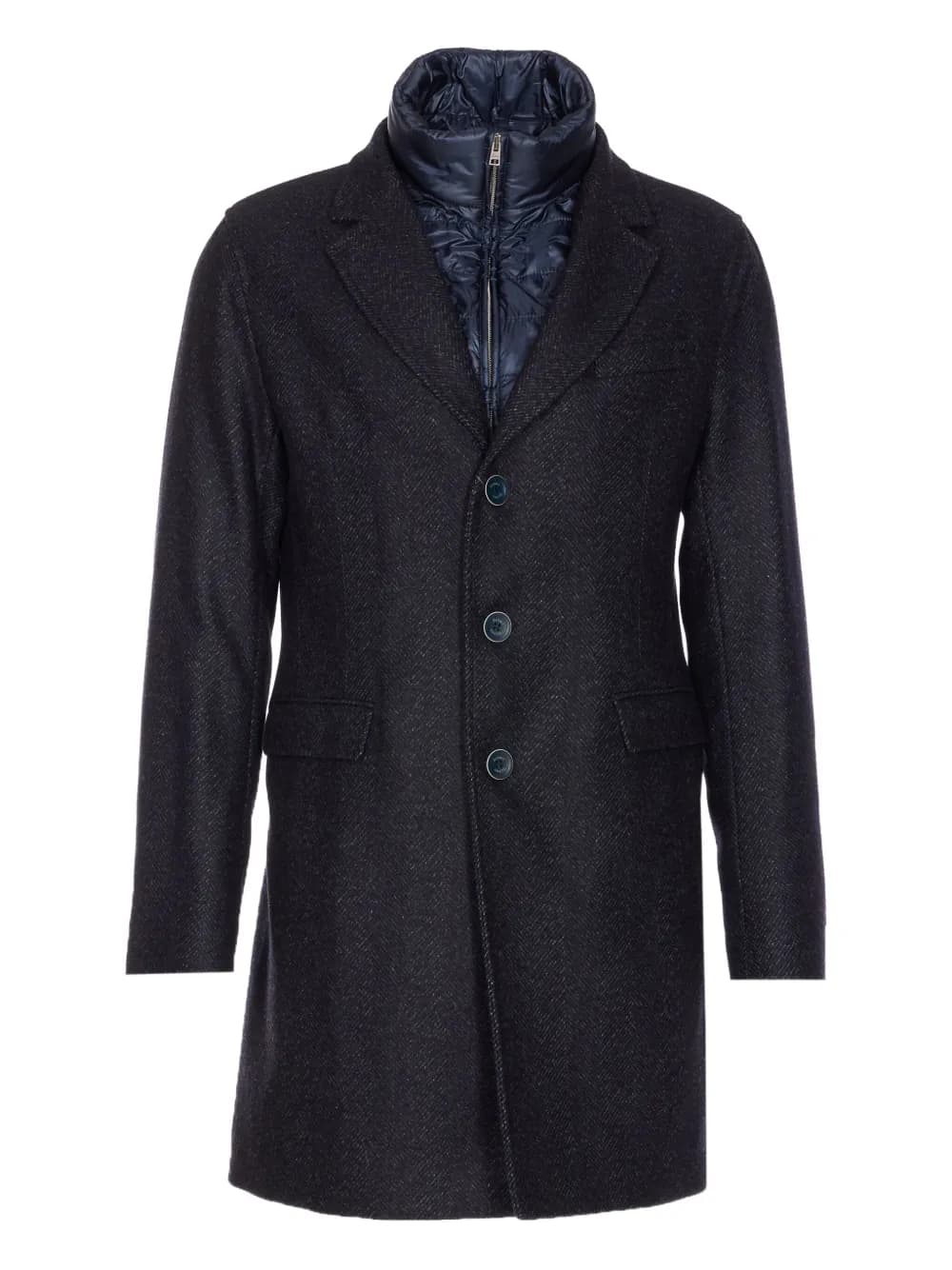 Herno herringbone single-breasted coat