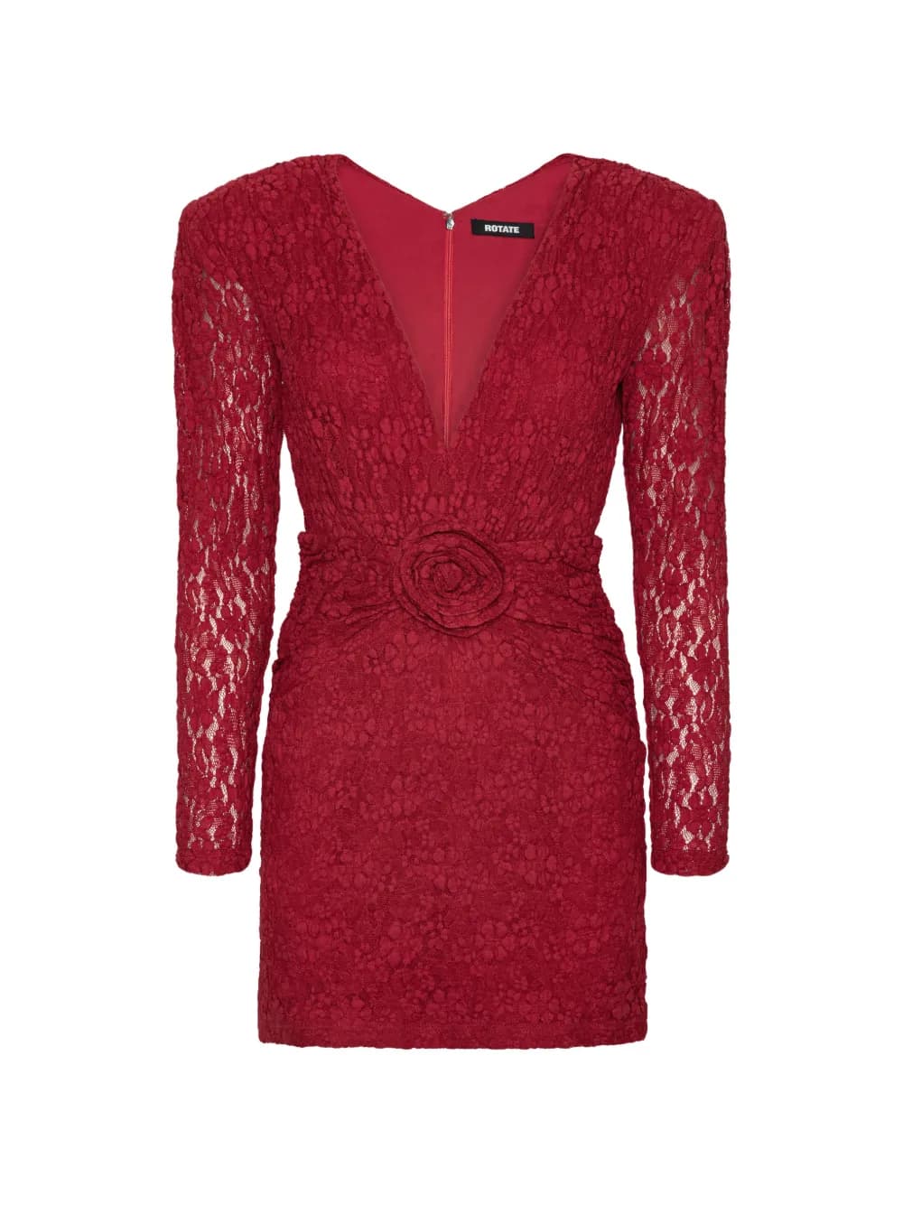ROTATE BIRGER CHRISTENSEN lace V-neck mini dress in red