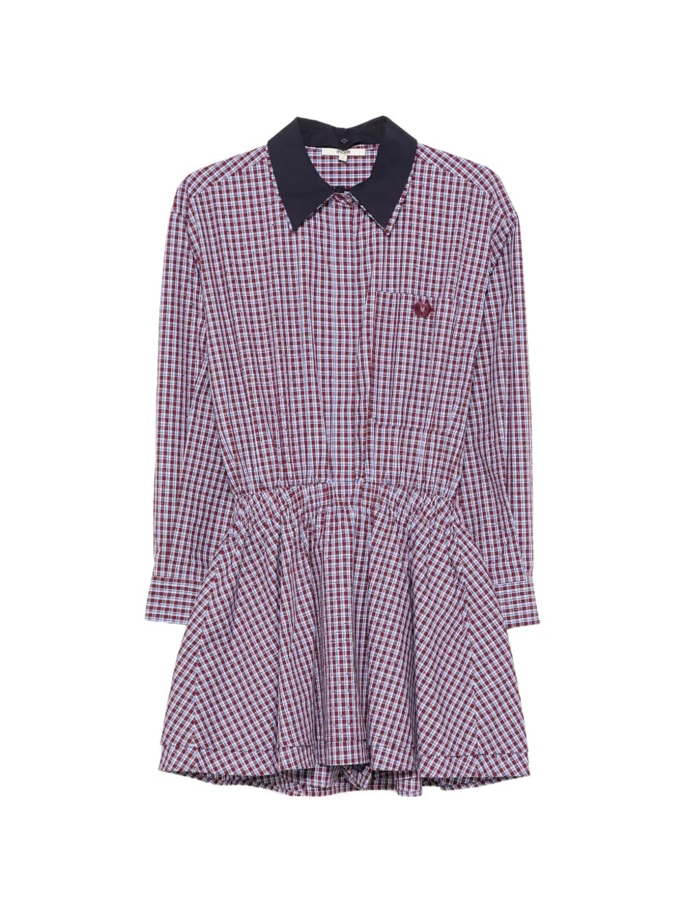 Maje checked cotton mini dress