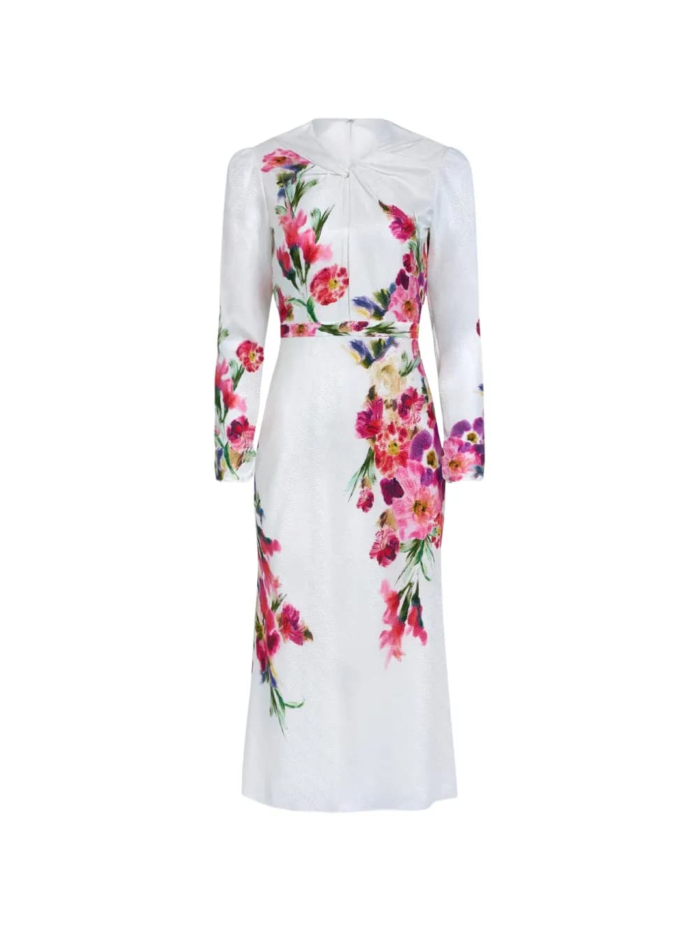 Saloni midi Claudia floral-print silk dress