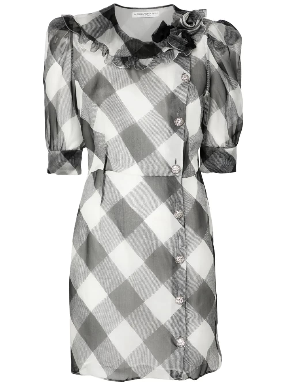 Alessandra Rich checked silk mini dress