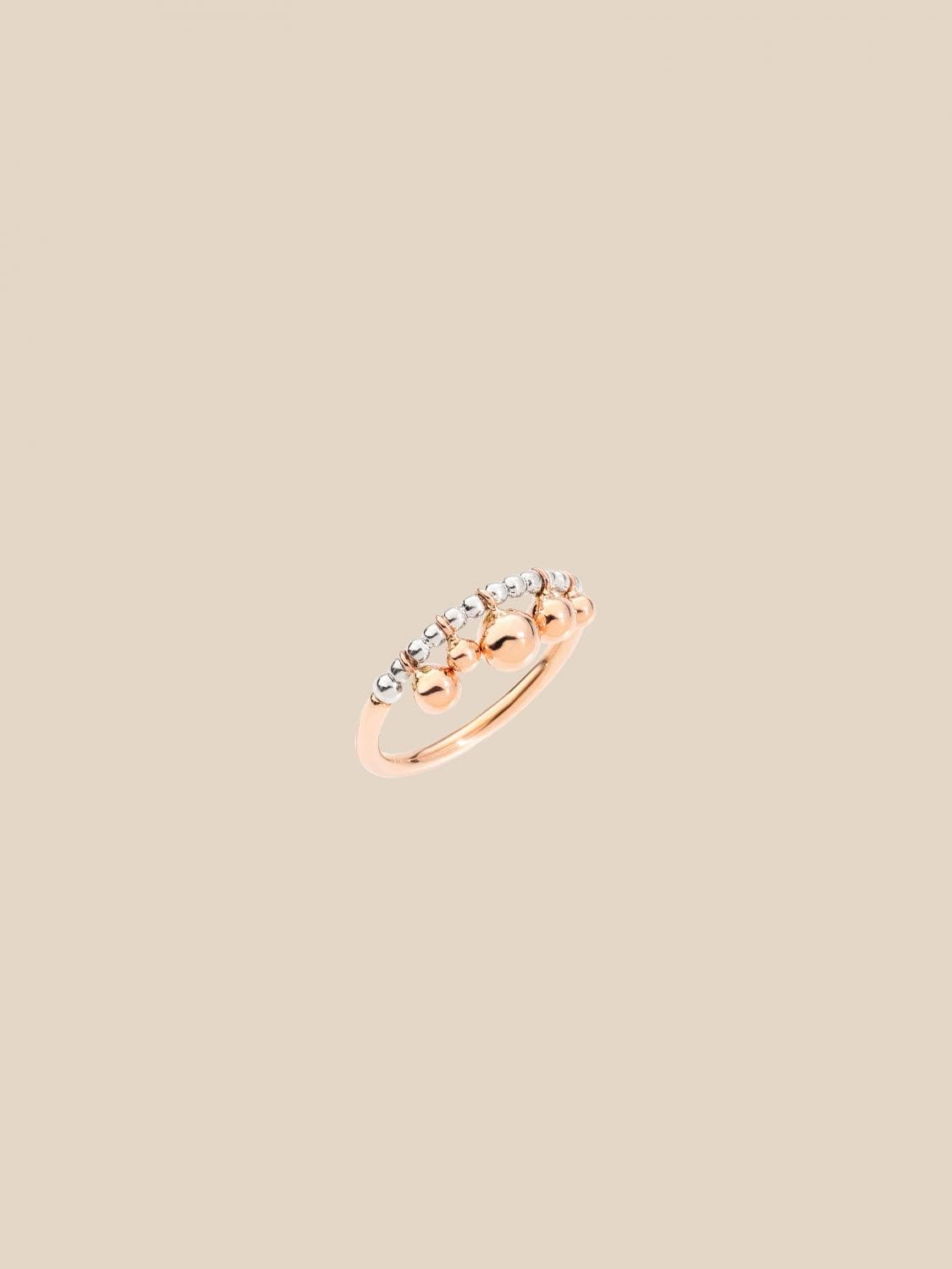 Dodo 9 kt rose gold Bollicine ring with 9 kt rose gold spheres