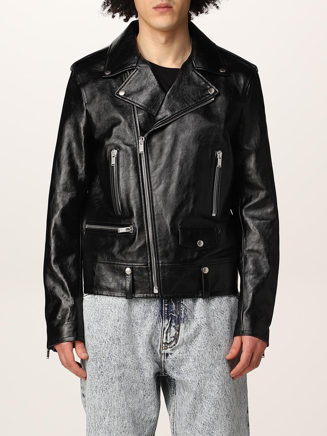 Saint Laurent leather biker jacket · 50