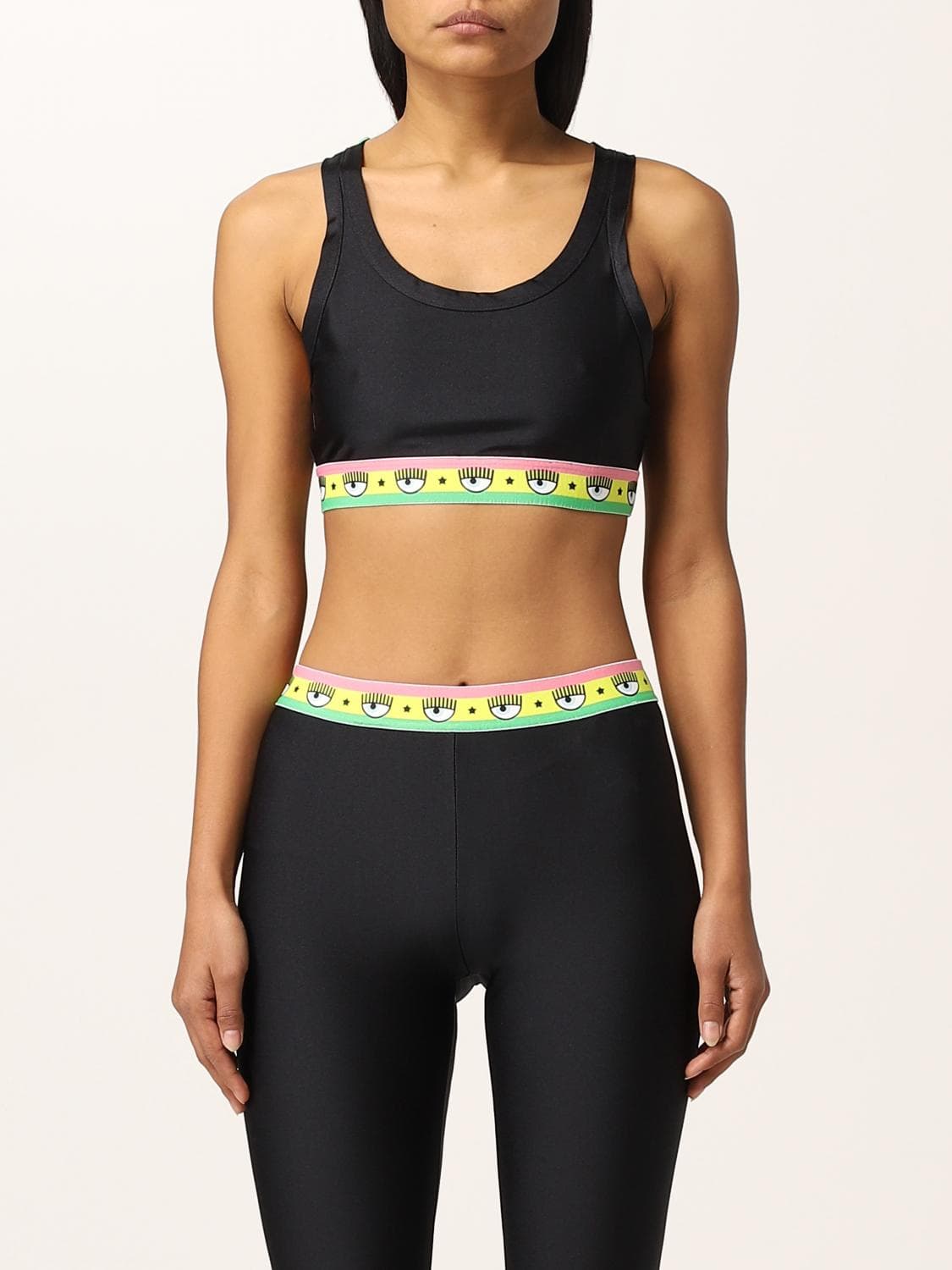 Chiara Ferragni cropped top with logomania band