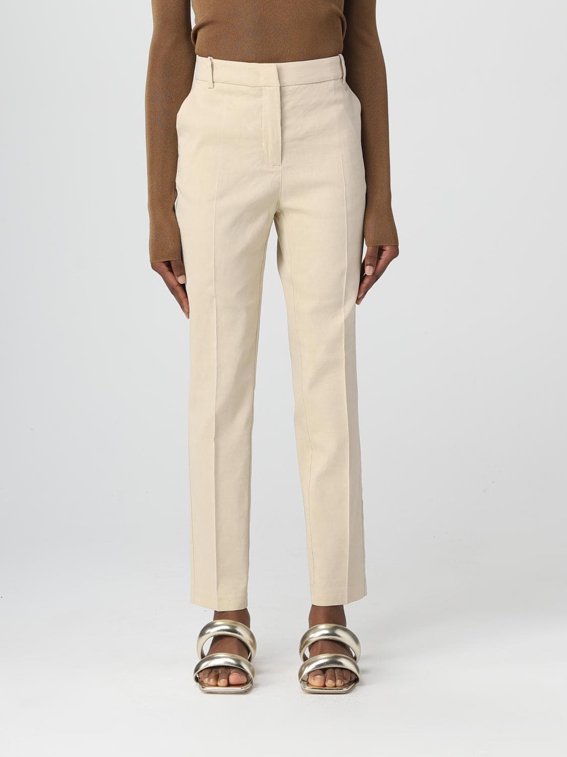 Pinko Pants Woman color Beige