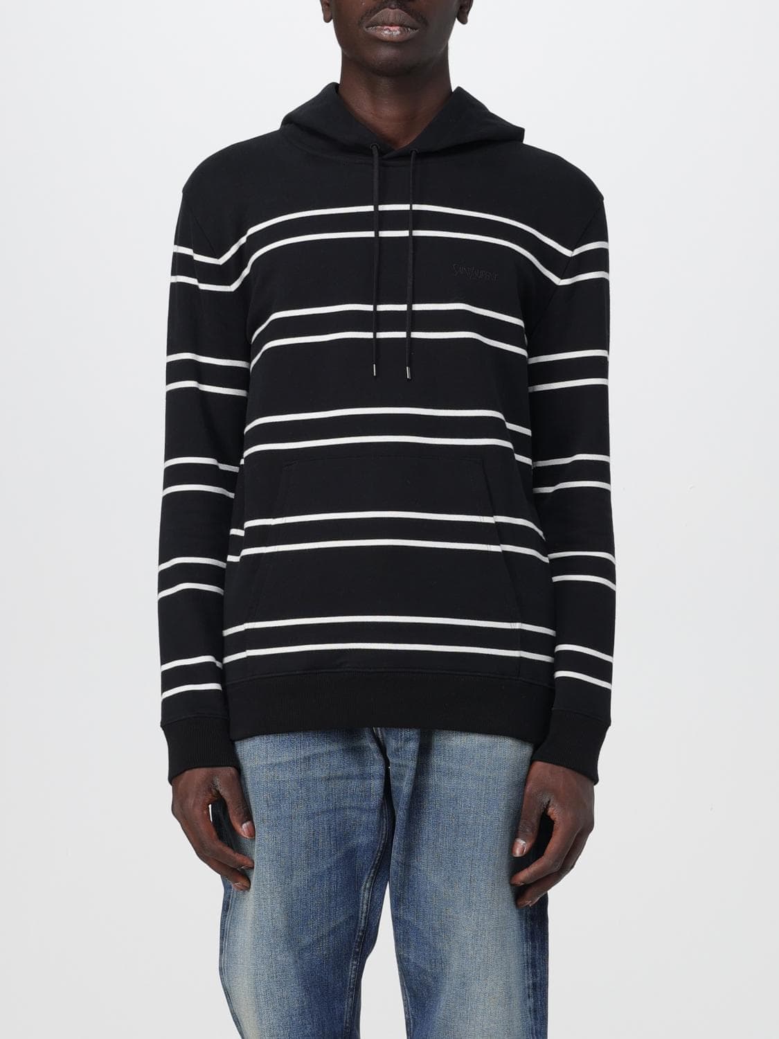 Saint Laurent sweatshirt in striped cotton