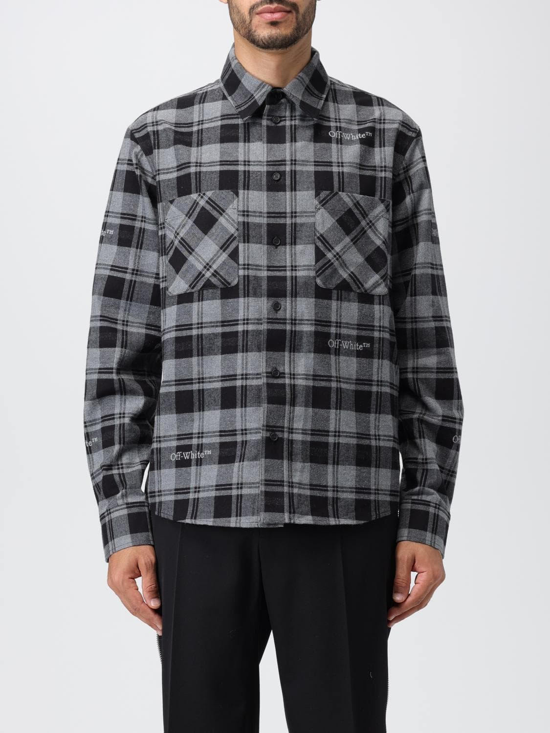 Off-White shirt in cotton flannel