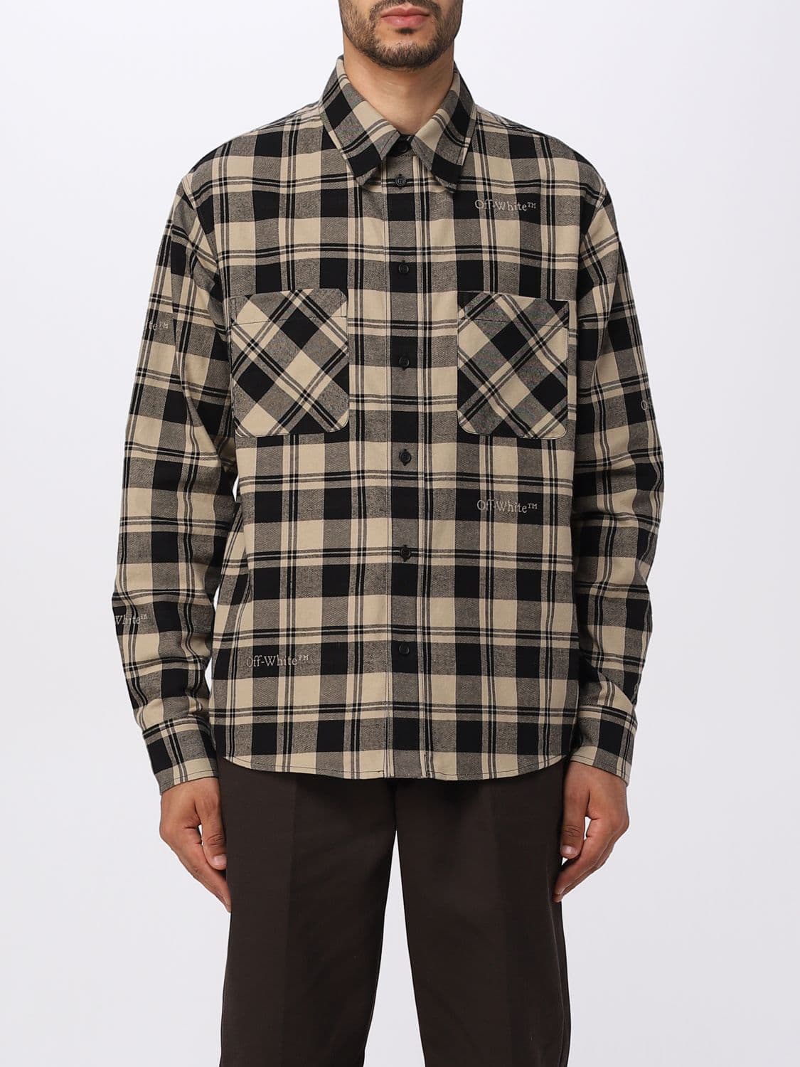 Off-White shirt in cotton flannel
