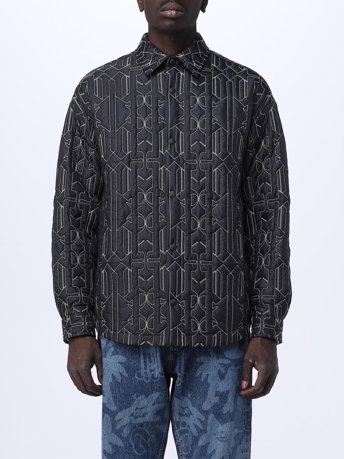 Palm Angels overshirt in quilted nylon
