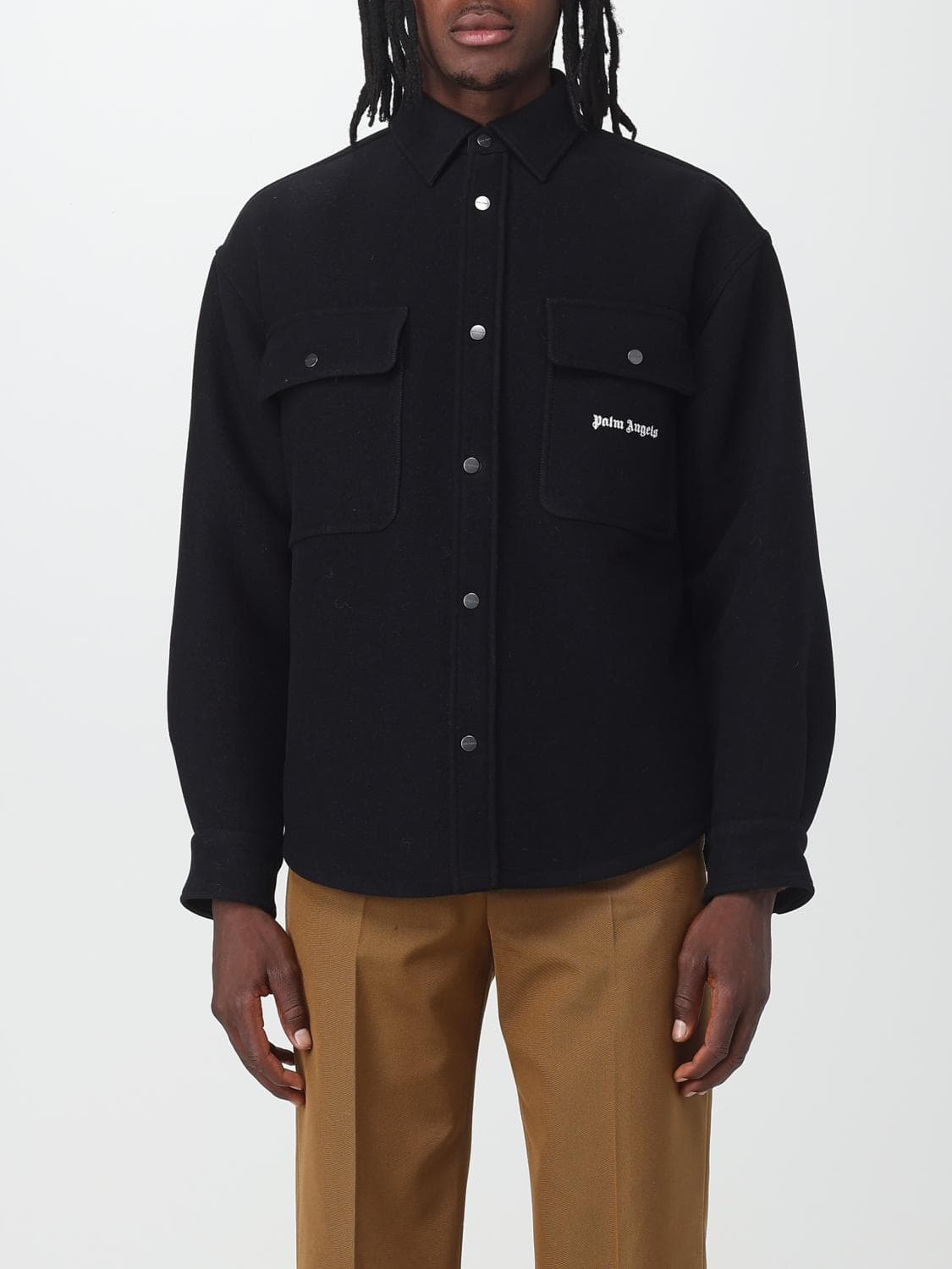 Palm Angels Jacket Men color Black · 46