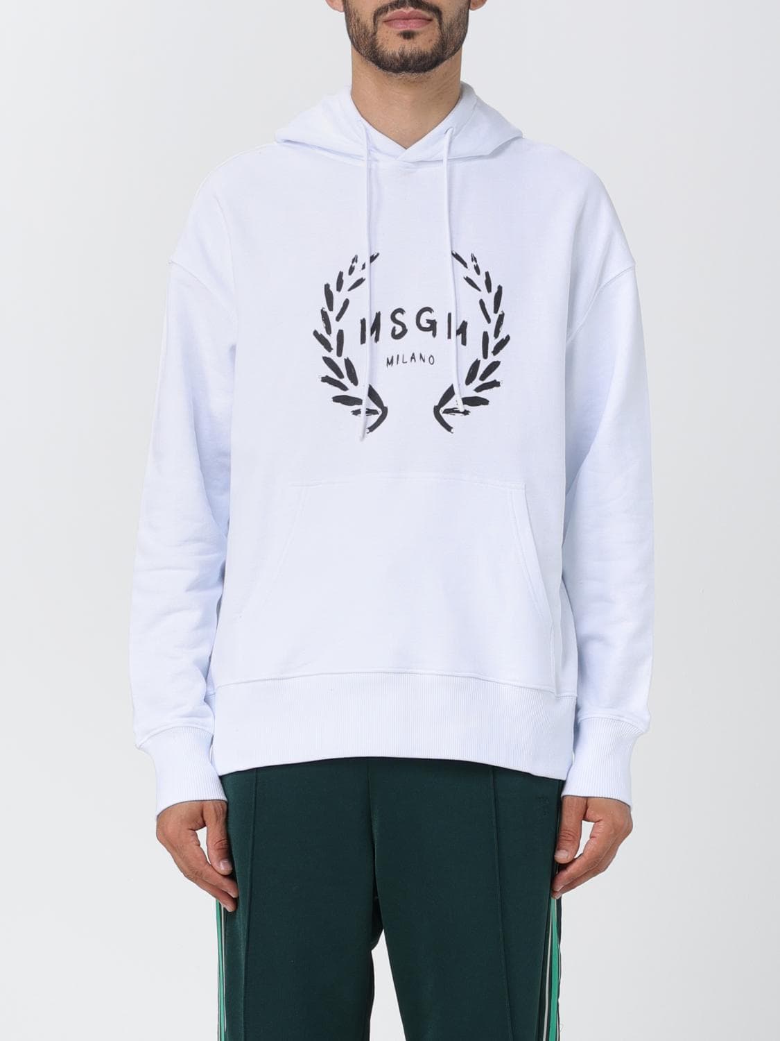 Msgm cotton sweatshirt with logo print · XL