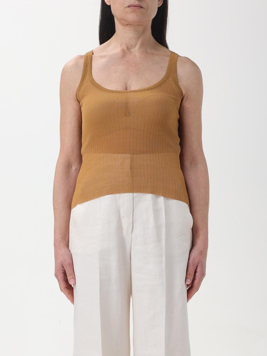 Max Mara Top Woman color Leather · M