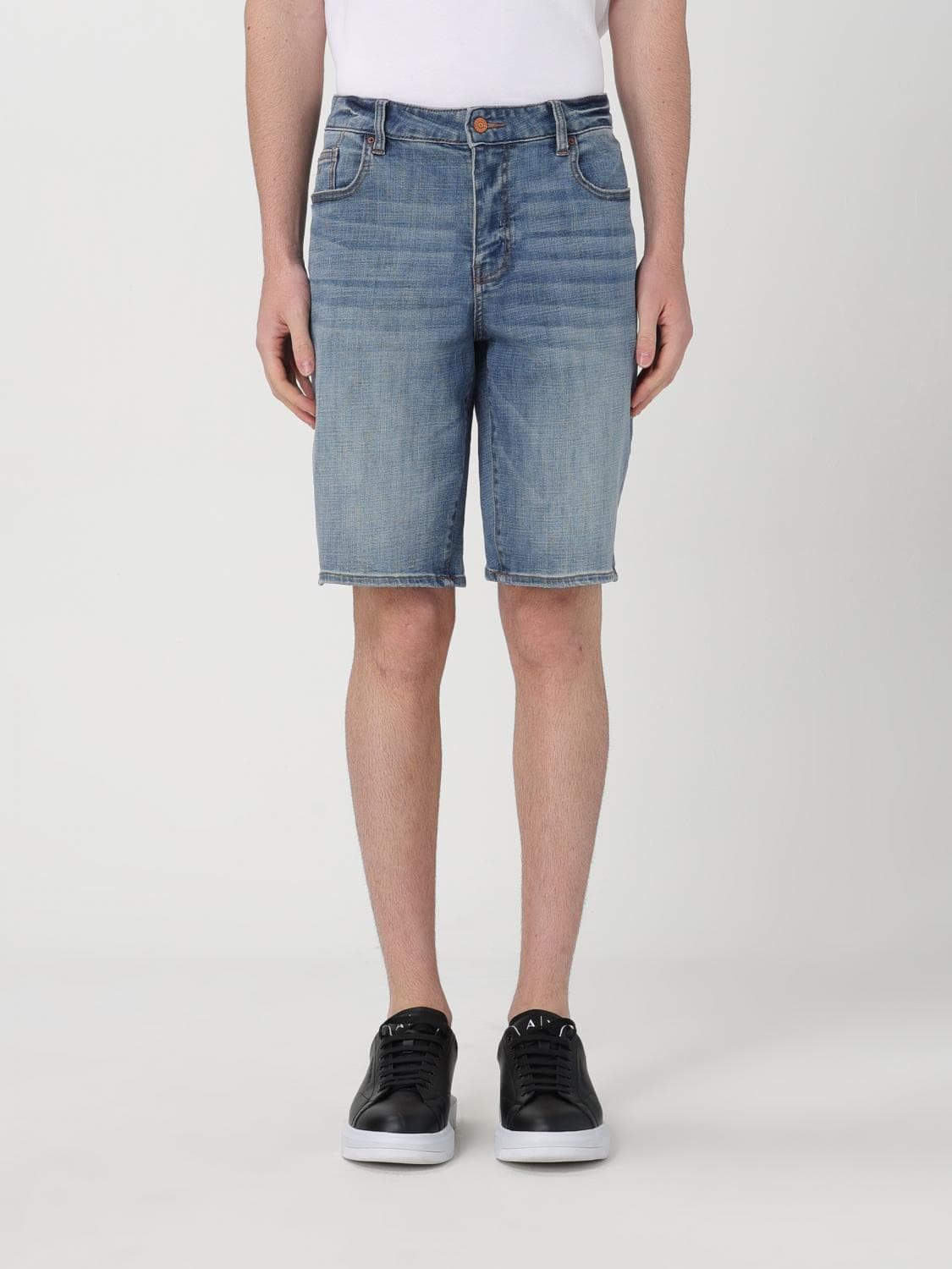 Armani Exchange Shorts Men color Denim · 36