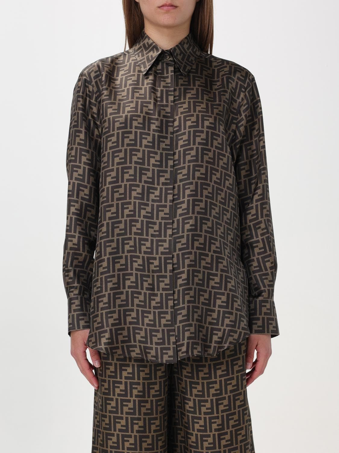 Fendi Shirt Woman color Tobacco