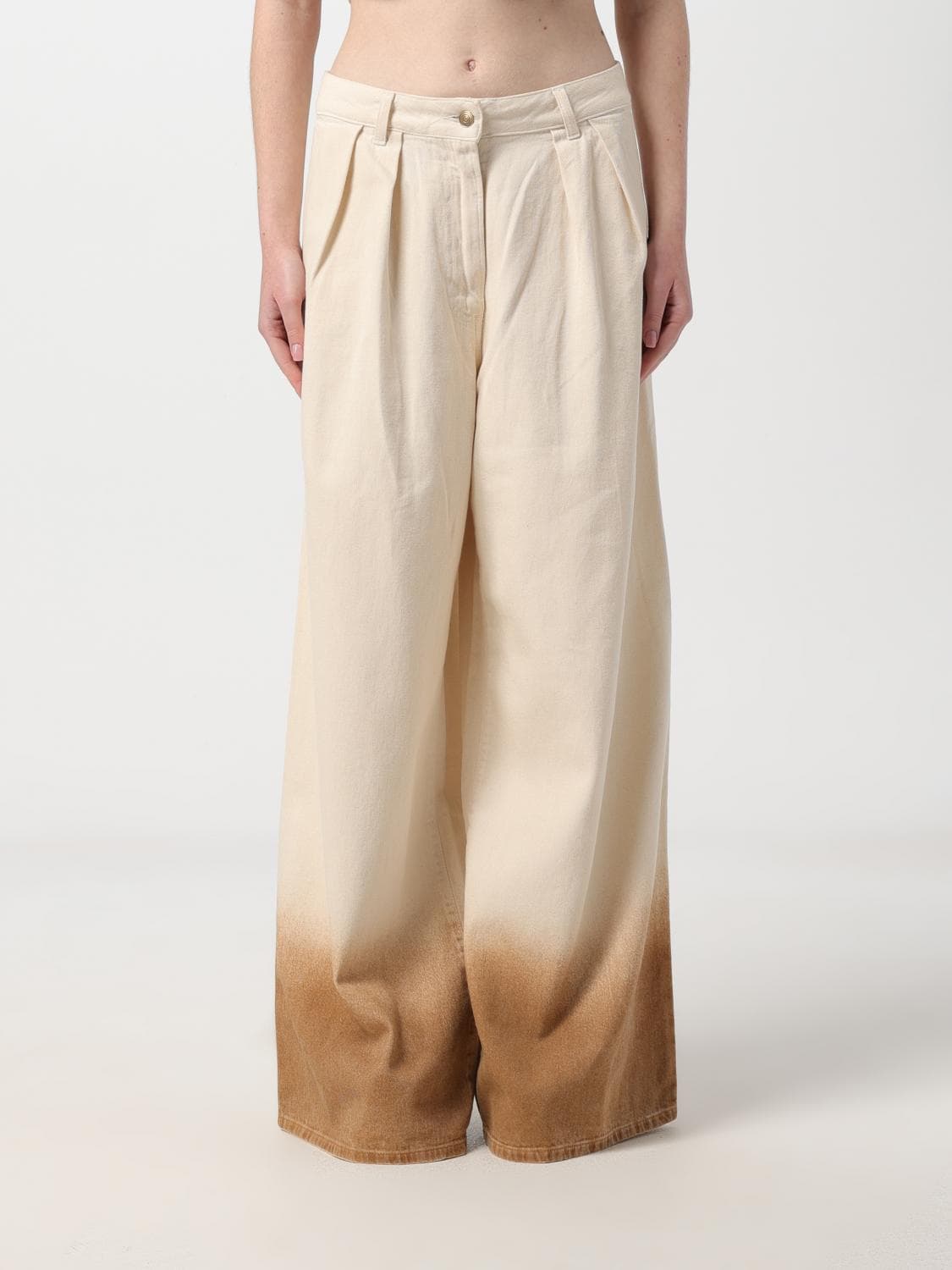 Alanui Jeans Woman color Yellow Cream · 27