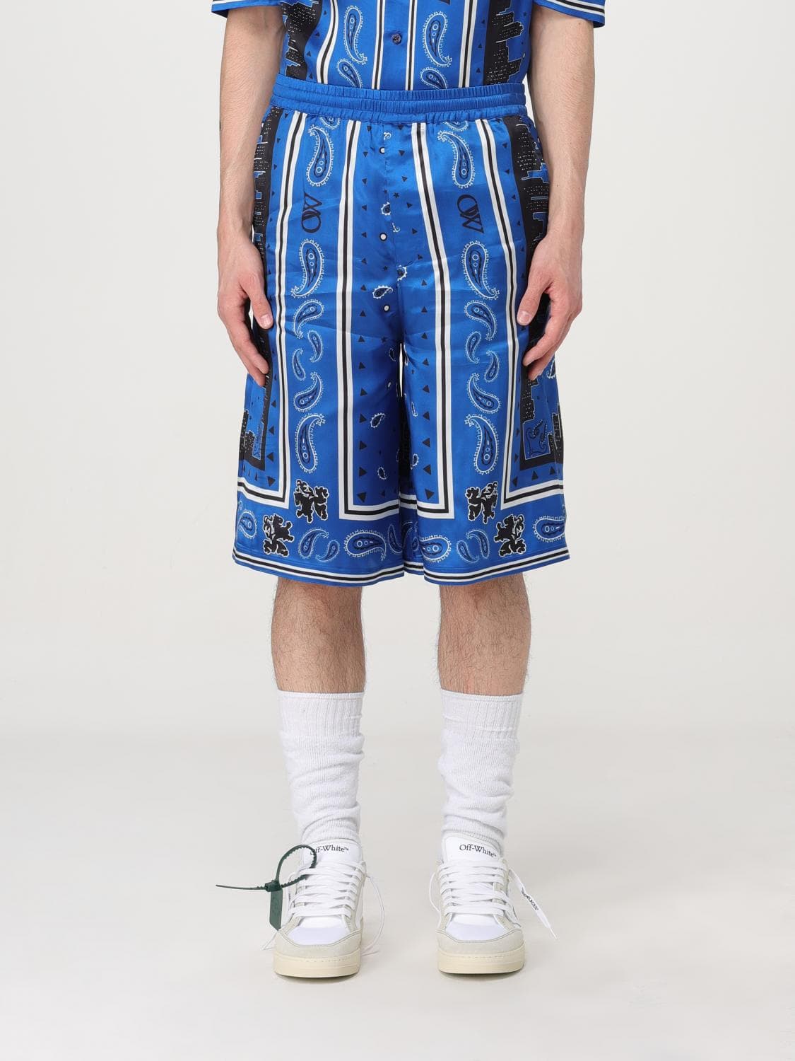 Off-White Shorts Men color Blue