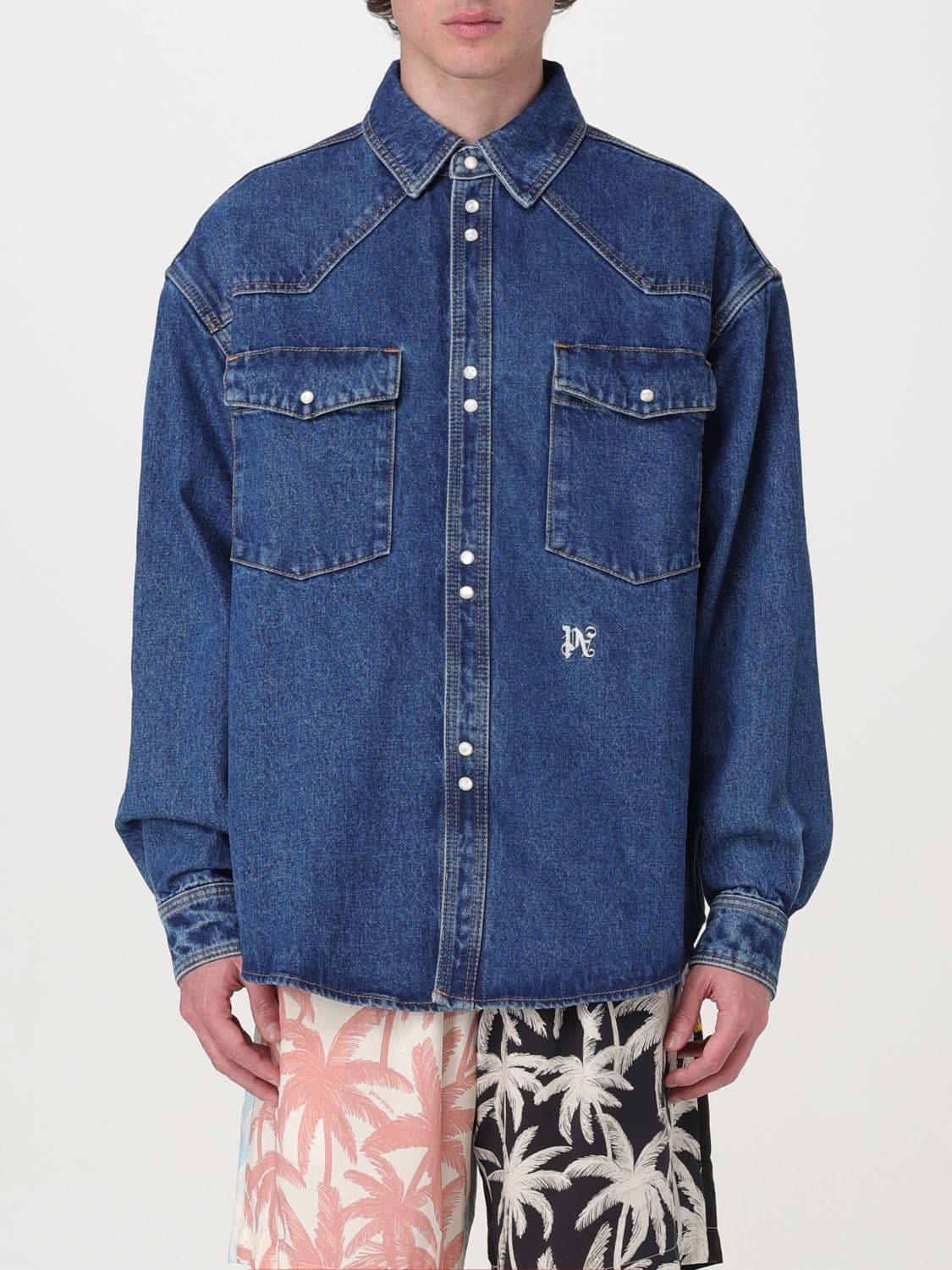 Palm Angels Shirt Men color Denim
