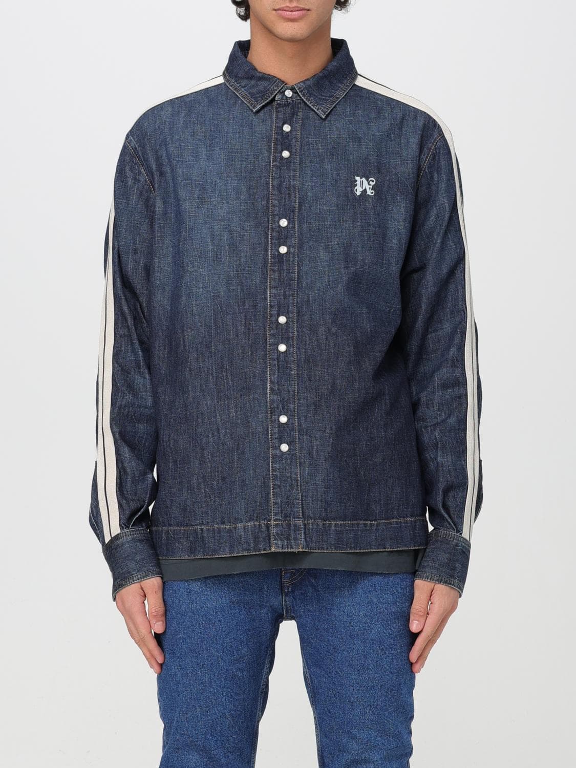 Palm Angels Jacket Men color Denim