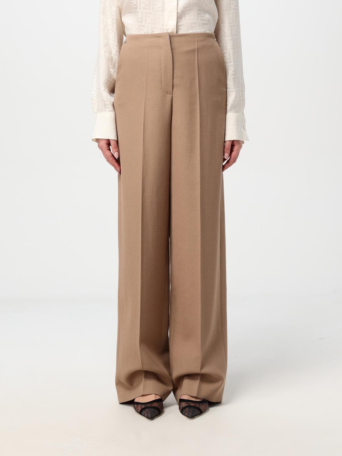 Fendi Pants Woman color Brown