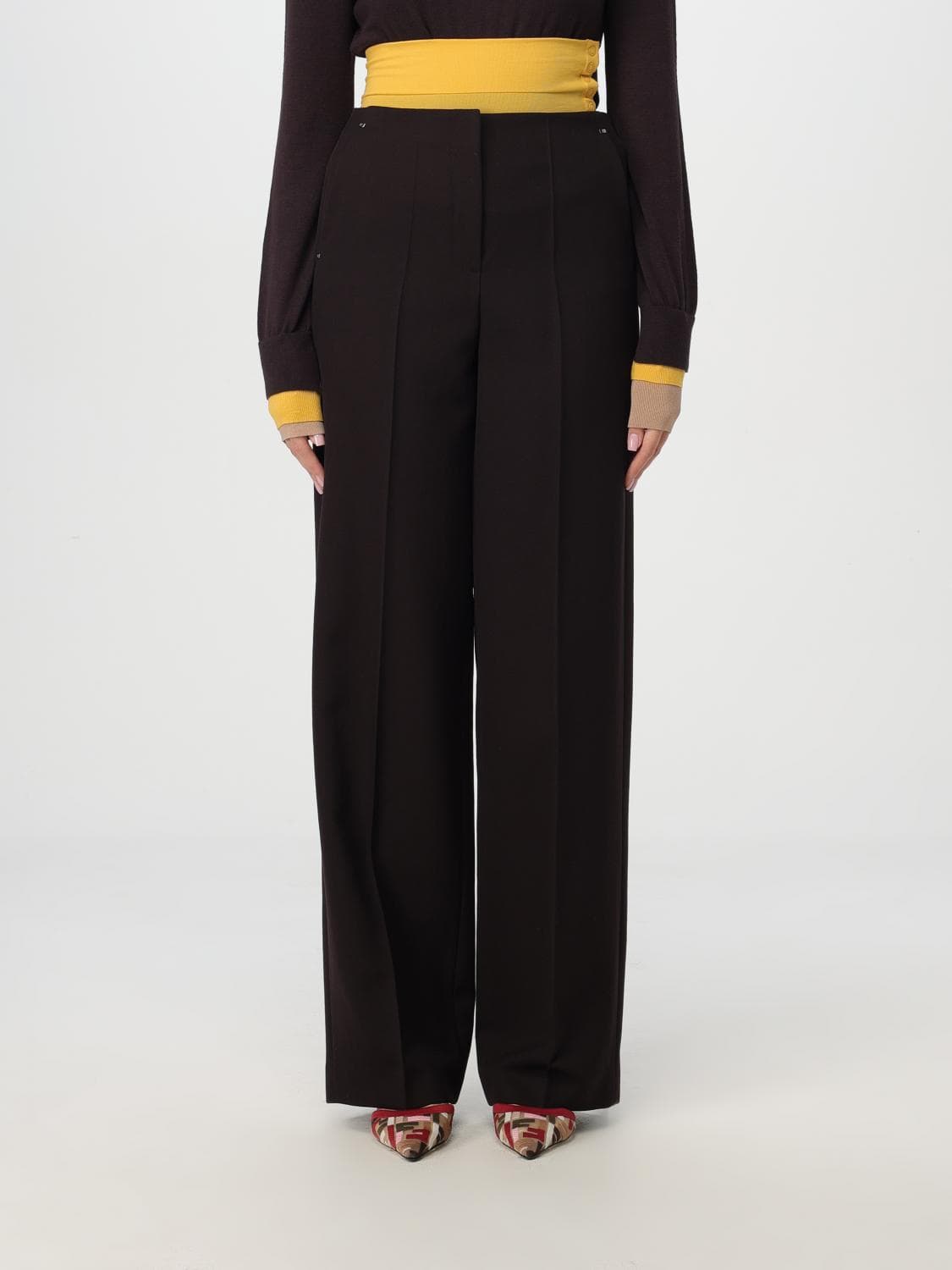 Fendi Pants Woman color Wine