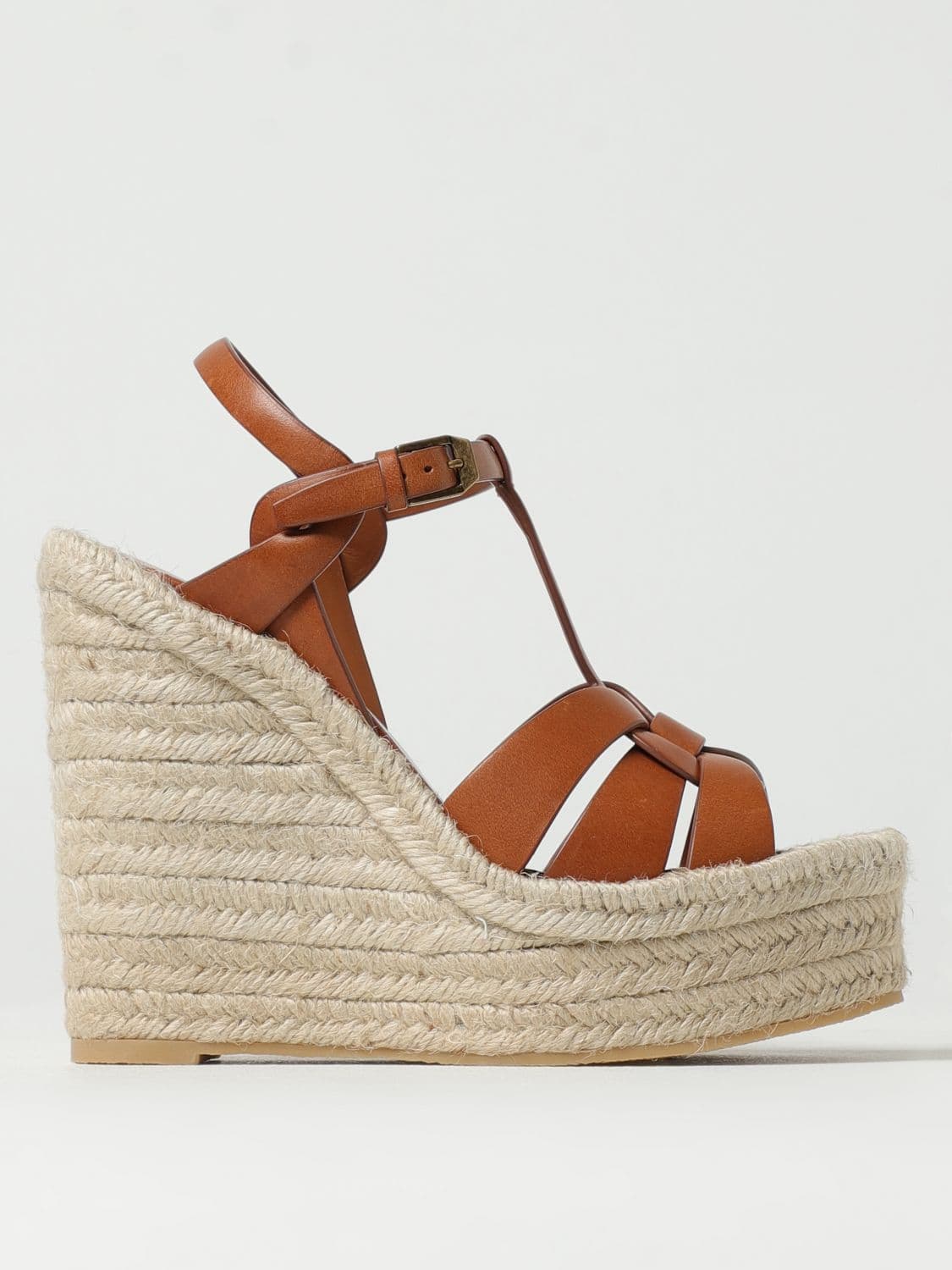 Saint Laurent Heeled Sandal Woman color Leather