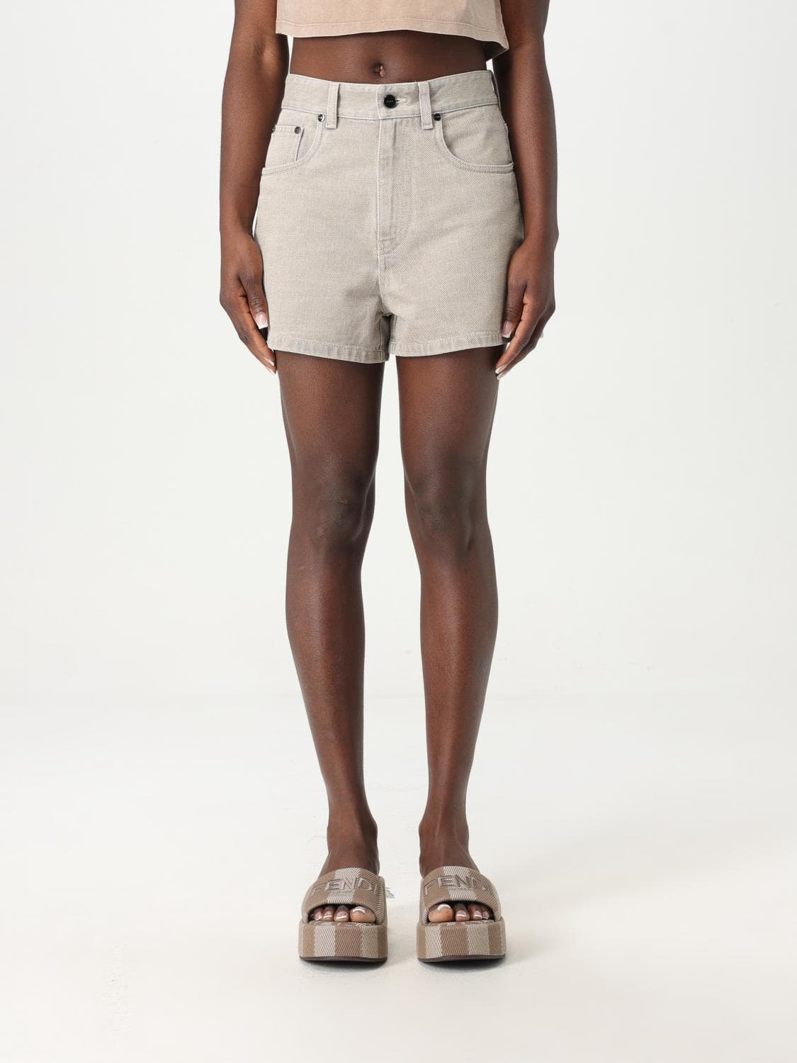 Fendi Shorts Woman color Beige