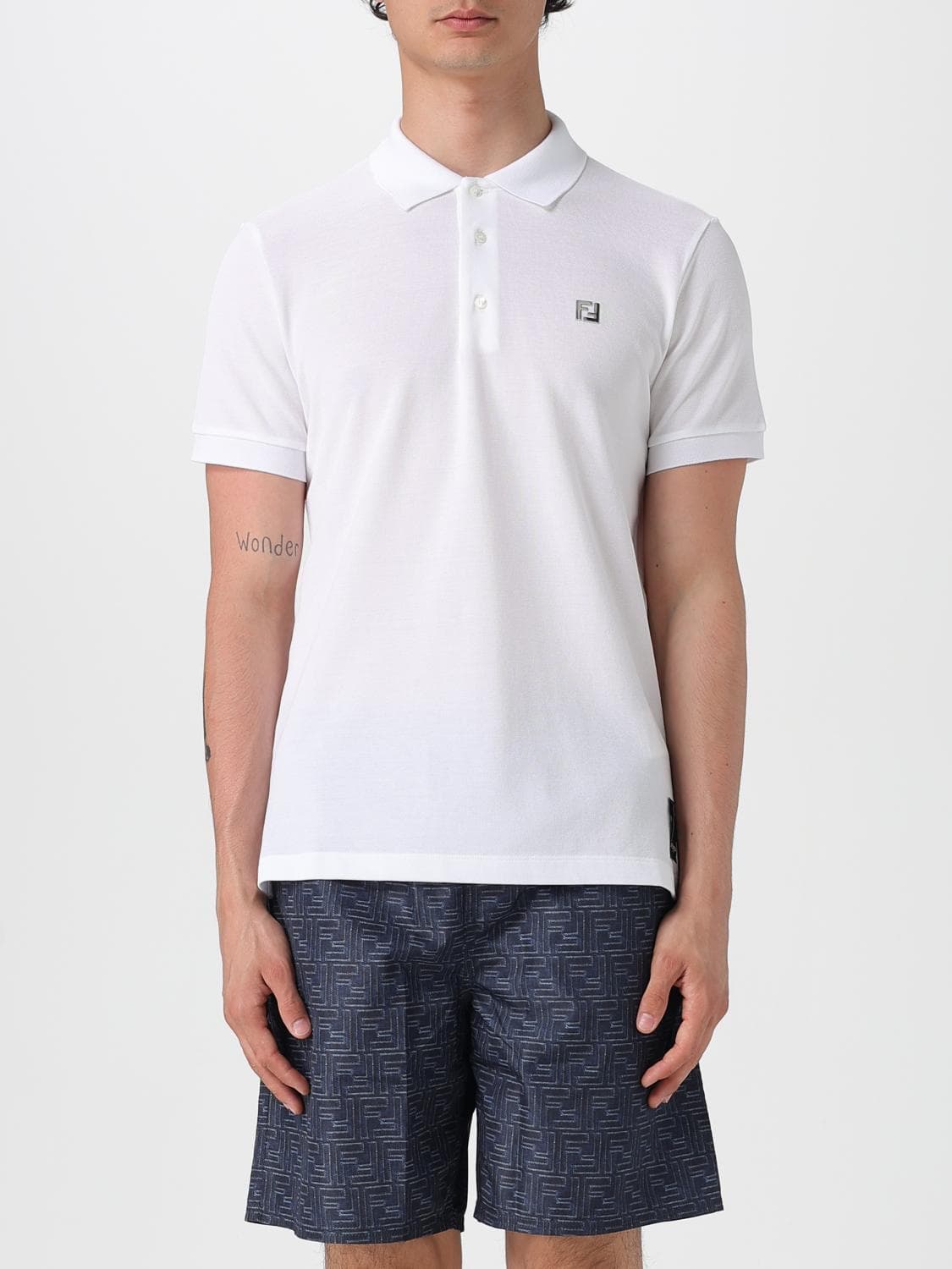 Fendi Polo Shirt Men color White