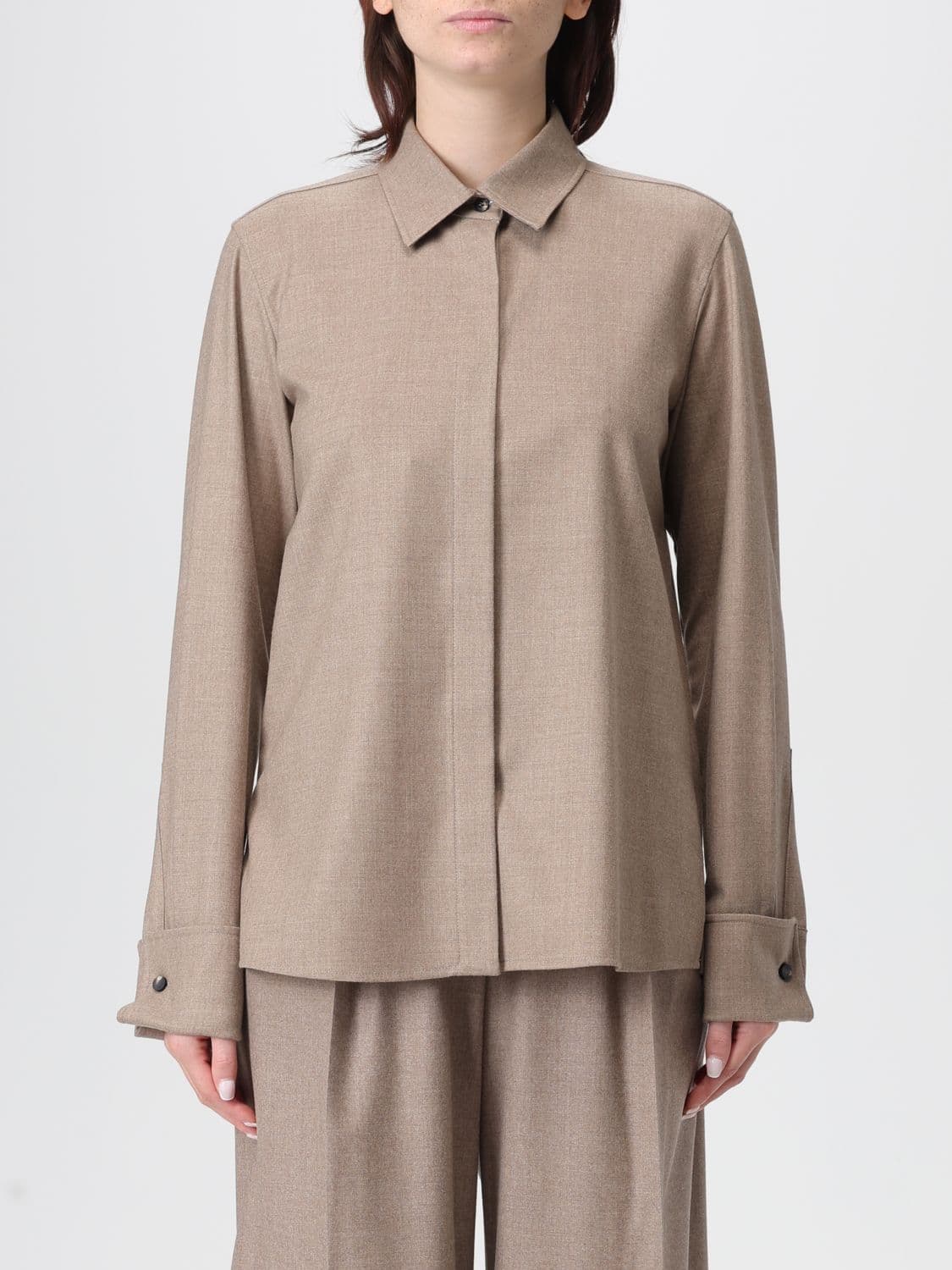 Max Mara Shirt Woman color Dove Grey · 44