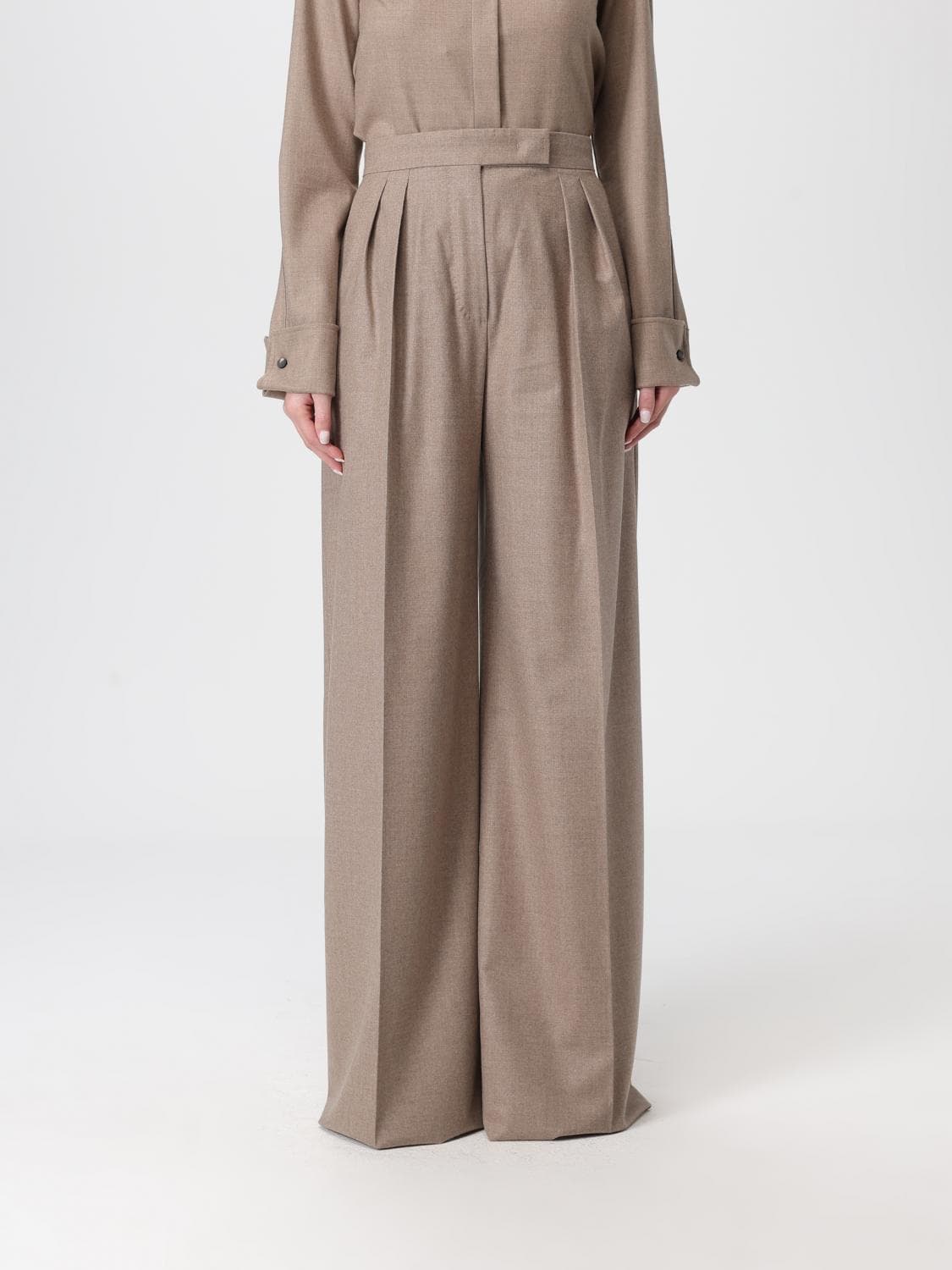 Max Mara Pants Woman color Dove Grey · 42