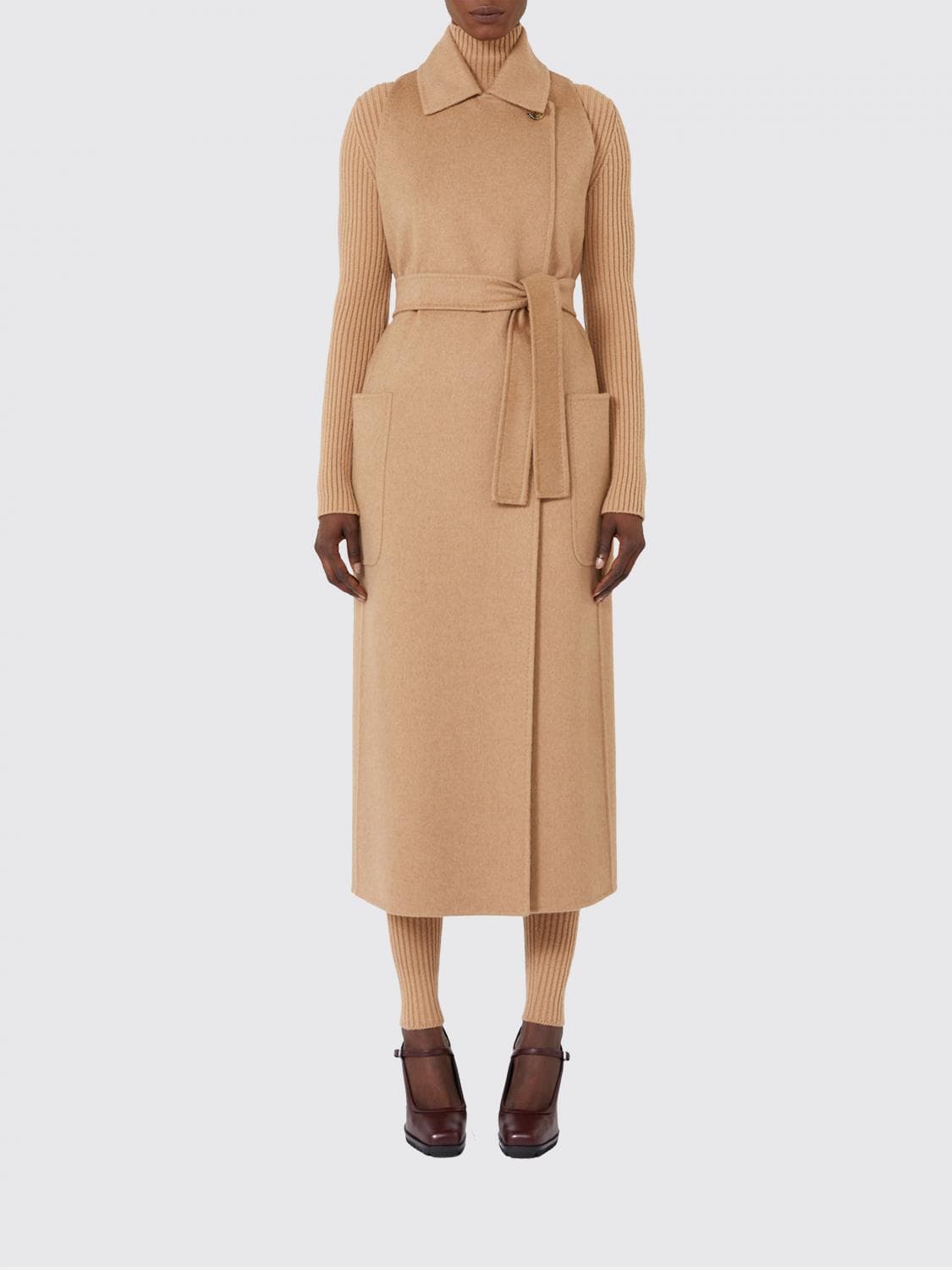 Max Mara Coat Woman color Camel