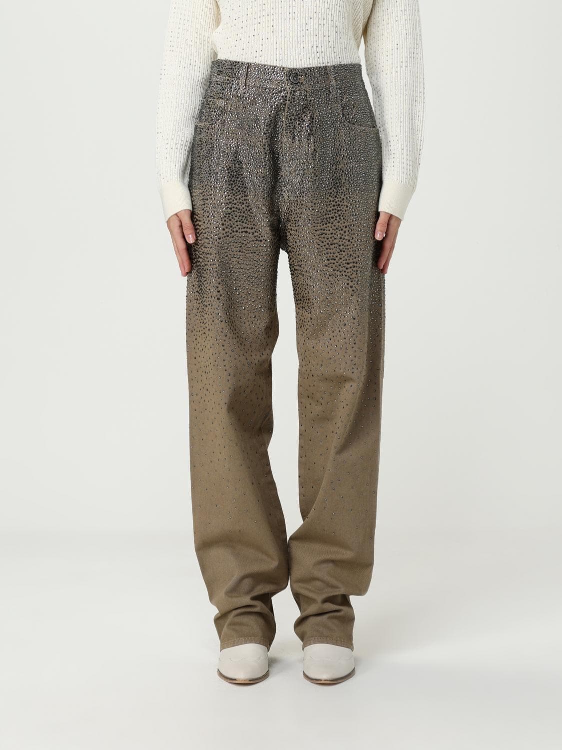 Golden Goose Jeans Woman color Kaki