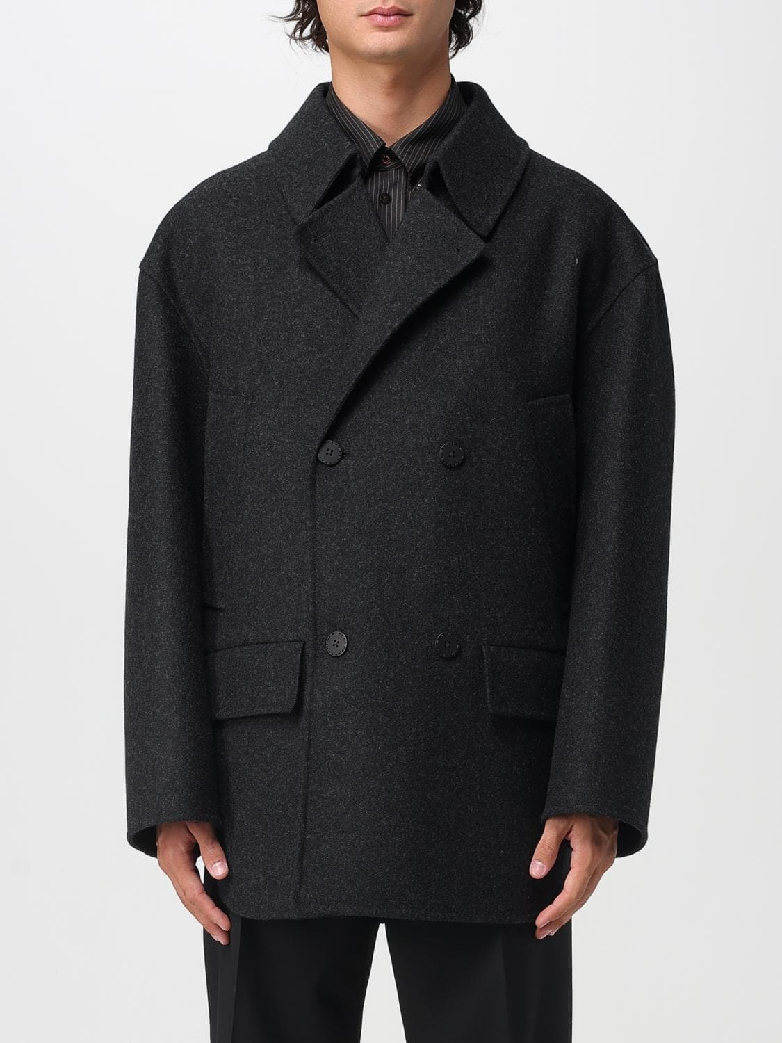 Fendi Coat Men color Grey