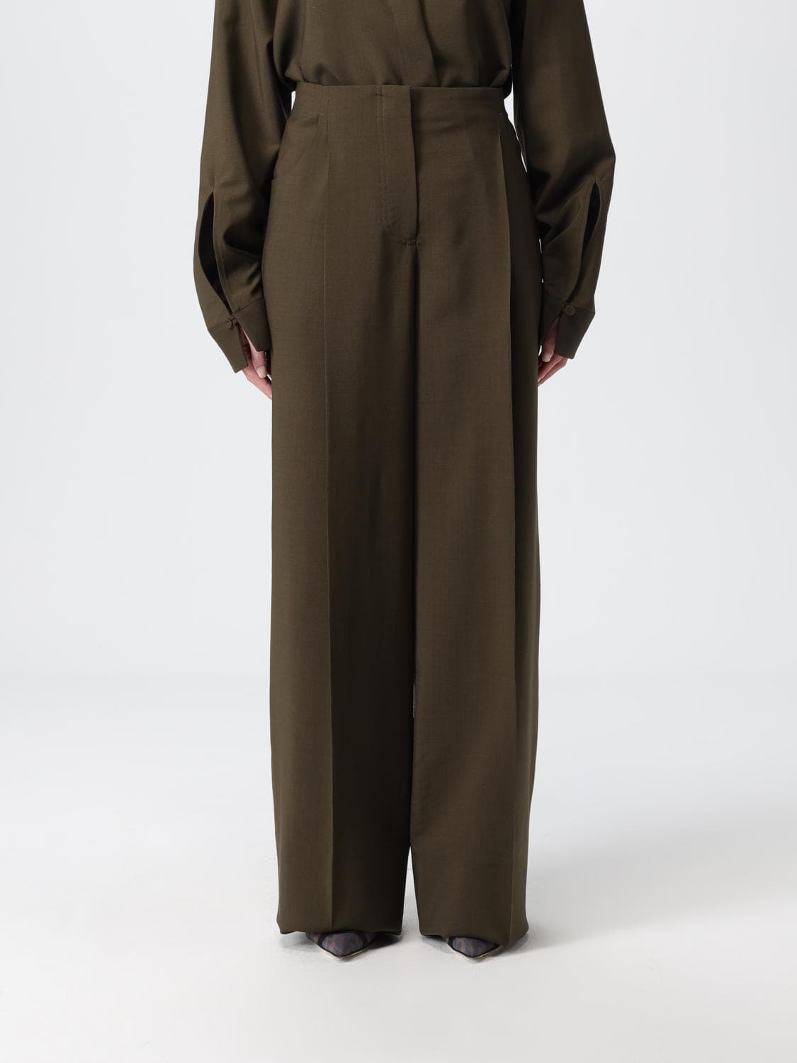 Fendi Pants Woman color Olive