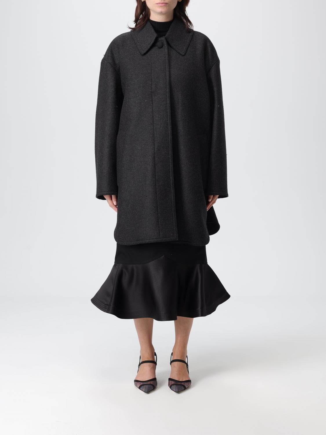 Fendi Coat Woman color Grey
