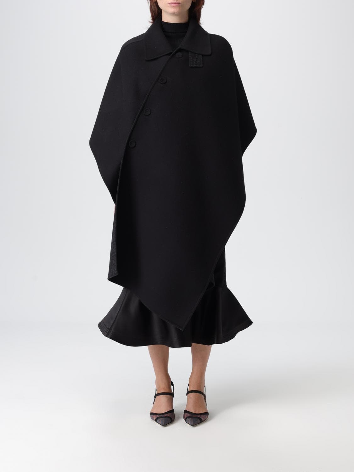 Fendi Coat Woman color Black · 40