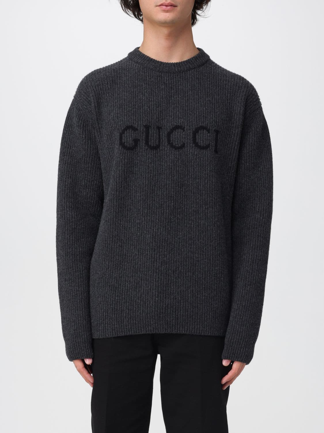 Gucci Sweater Men color Charcoal