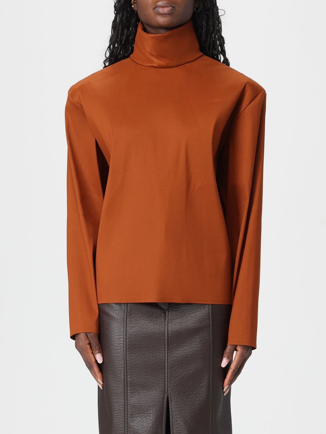 Saint Laurent Top Woman color Leather · 36