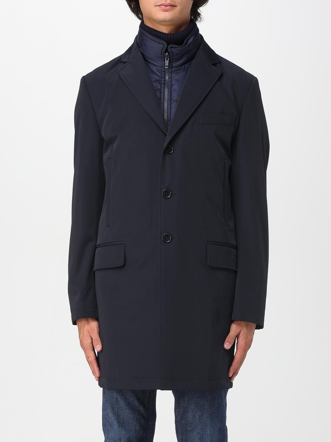 Fay Coat Men color Navy