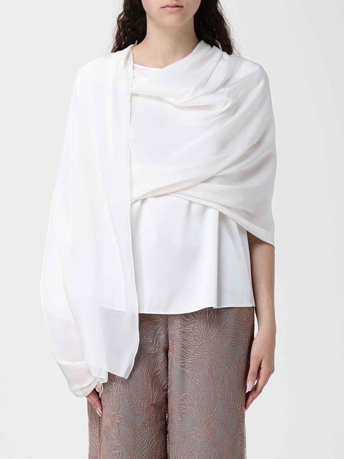 Emporio Armani Neck Scarf Woman color Yellow Cream