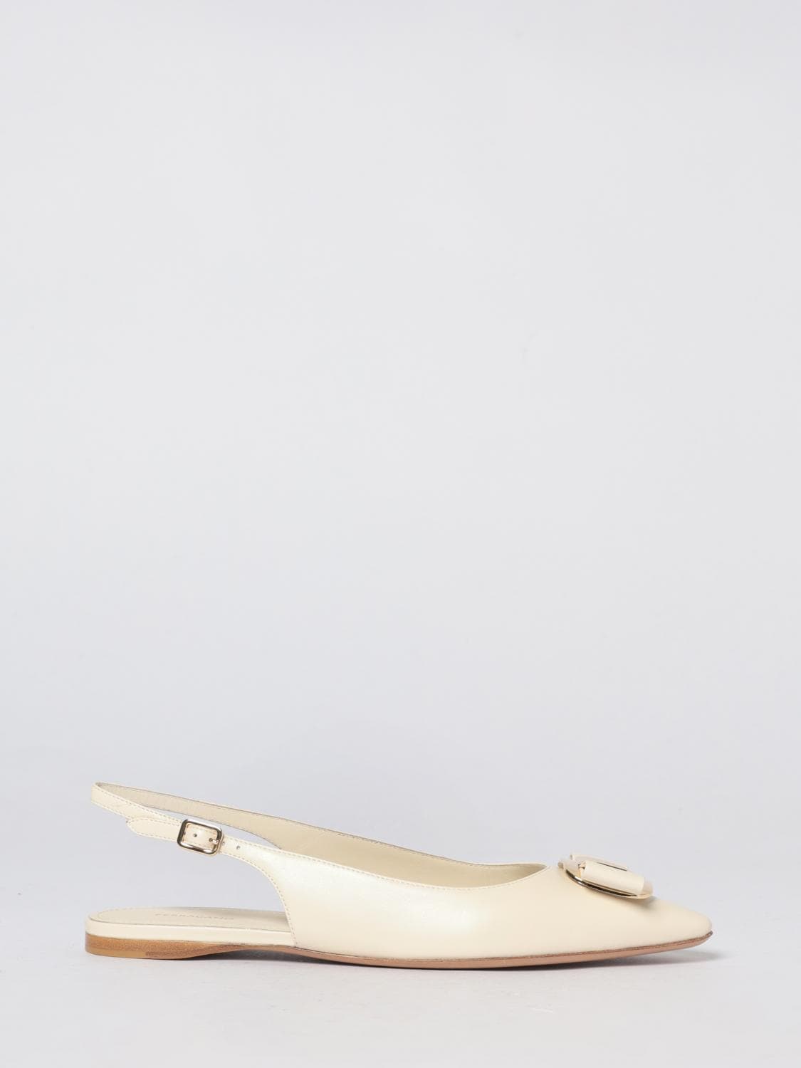 Ferragamo Ballet Flat Woman color Yellow Cream