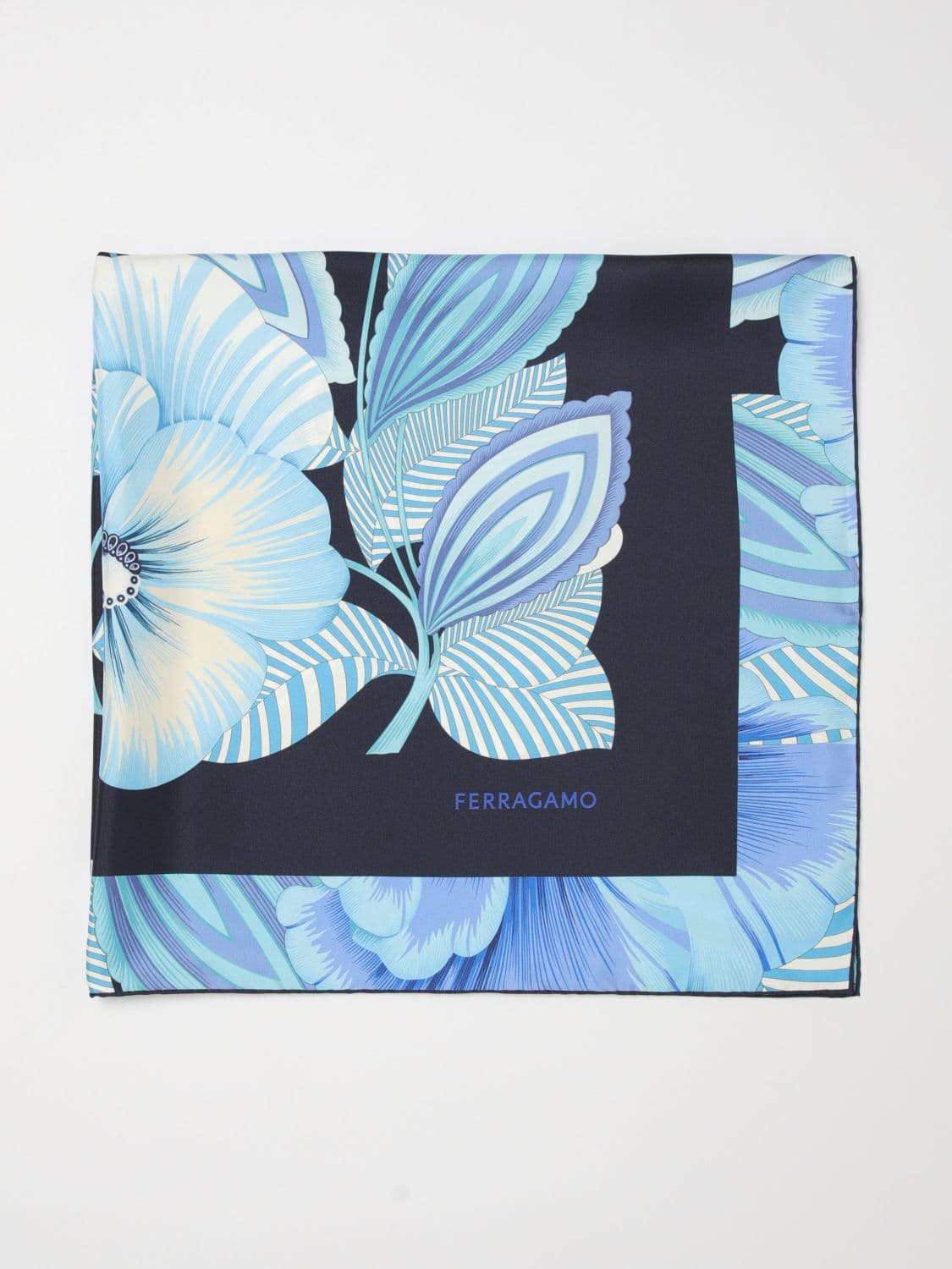 Ferragamo Neck Scarf Woman color Blue · OS