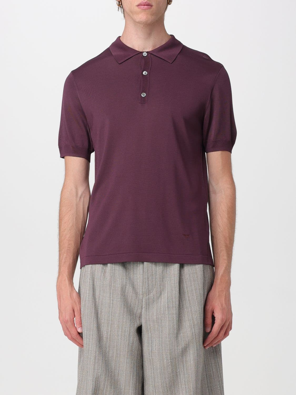 Emporio Armani Polo Shirt Men color Plum