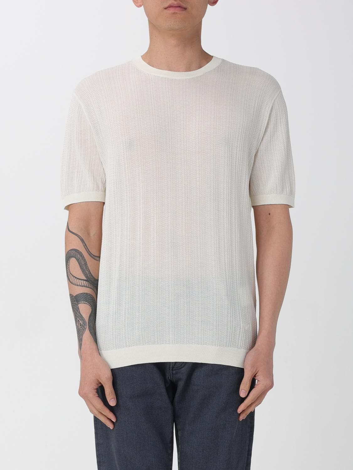 Emporio Armani Sweater Men color Yellow Cream