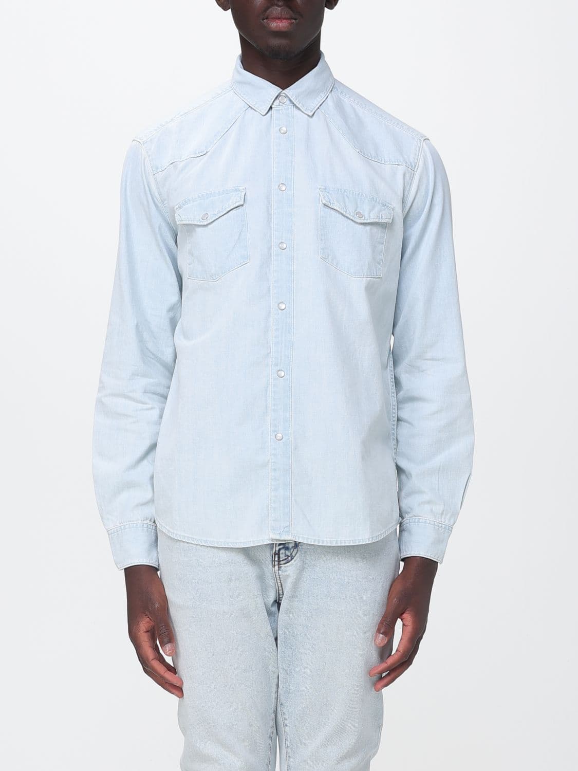 Armani Jeans Shirt Men color Stone Washed