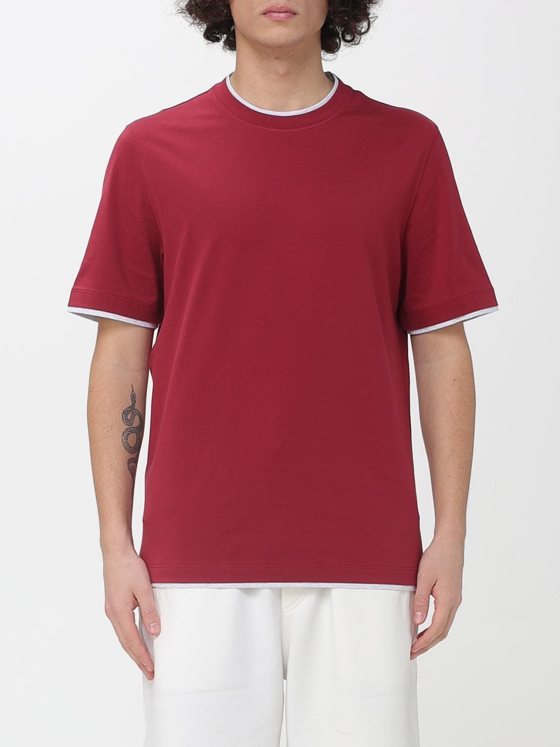 Brunello Cucinelli T-Shirt Men color Cherry