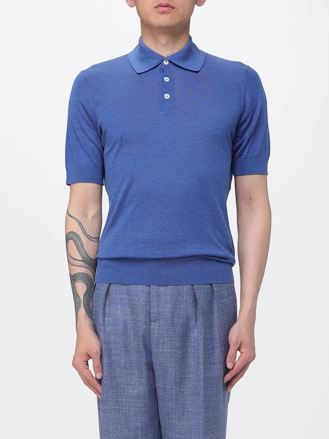 Brunello Cucinelli Polo Shirt Men color Royal Blue