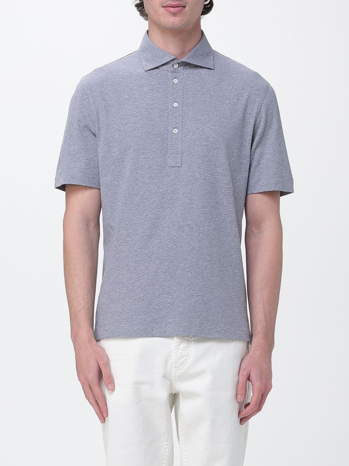 Brunello Cucinelli Polo Shirt Men color Grey