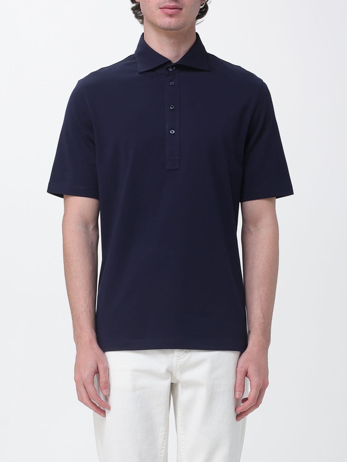 Brunello Cucinelli Polo Shirt Men color Cobalt